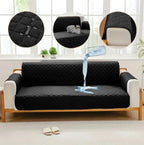 100% Waterproof Quilted Sofa Covers-Black