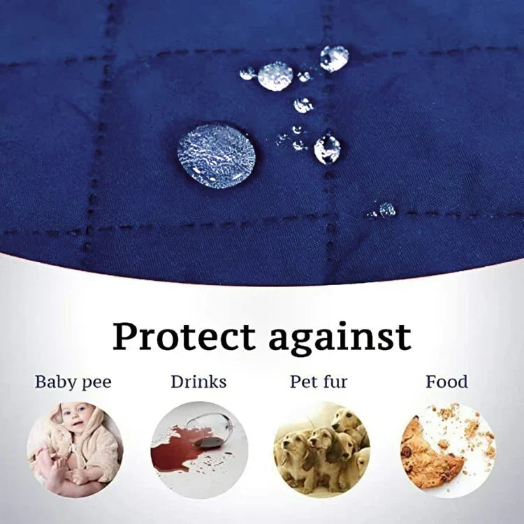 100% Waterproof Quilted Sofa Covers-Blue