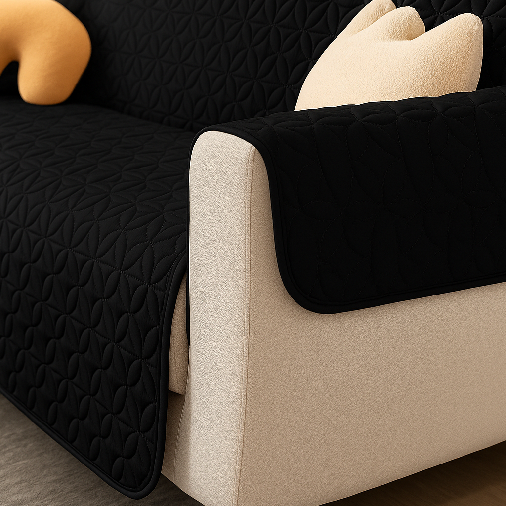 Ultrasonic Quilted Sofa Covers-Black