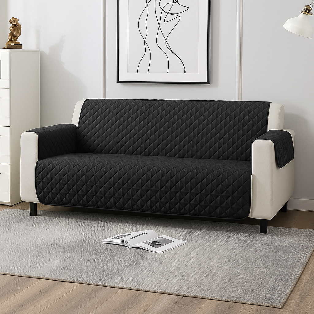 Ultrasonic Quilted Sofa Covers-Black