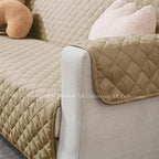 Ultrasonic Quilted Sofa Covers Beige Color