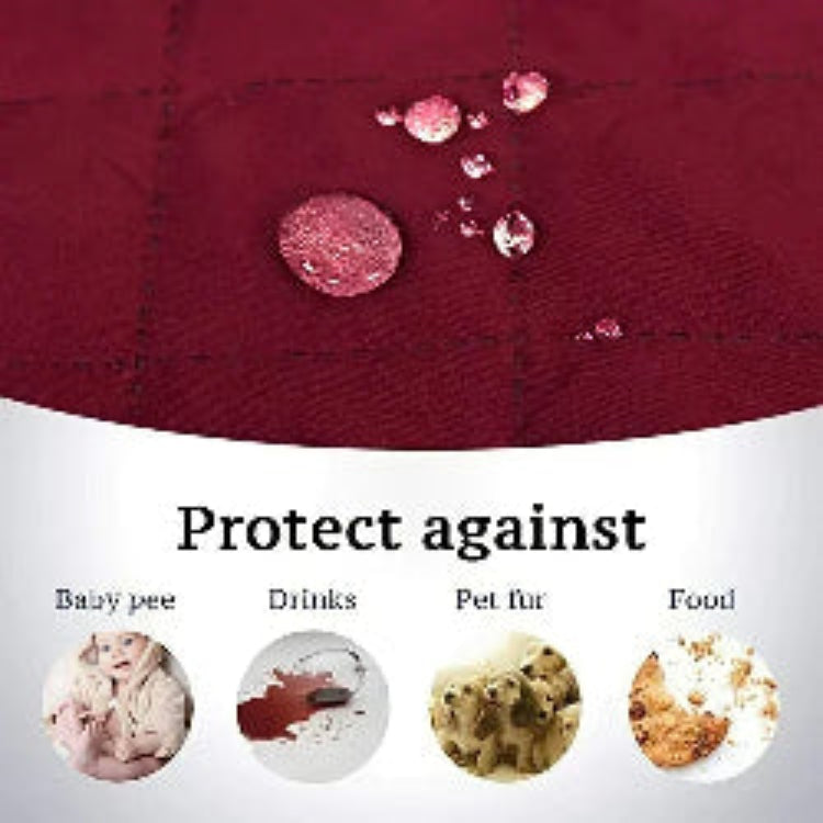 100% Waterproof Quilted Sofa Covers-Maroon