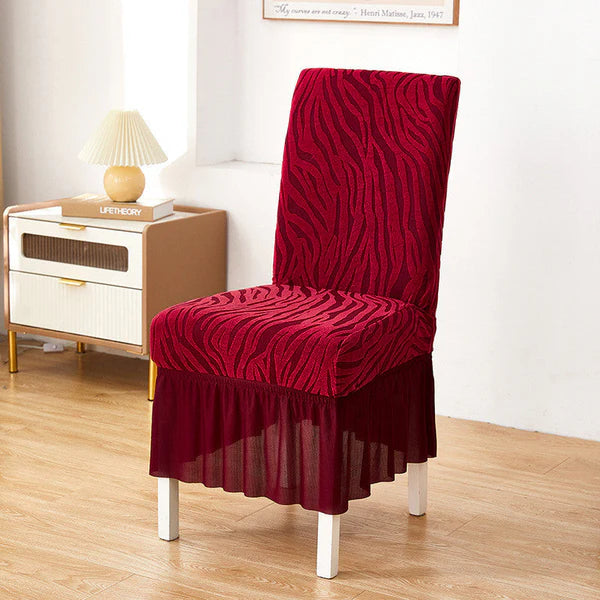 Premium Zebra Velvet Chair Cover-Maroon