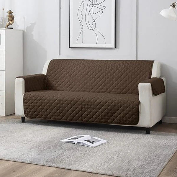 Ultrasonic Quilted Sofa Covers-Chocolate Brown