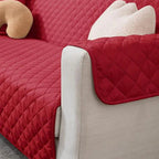 Ultrasonic Quilted Sofa Covers Red Color