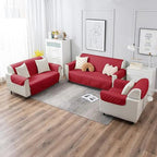 Ultrasonic Quilted Sofa Covers Red Color