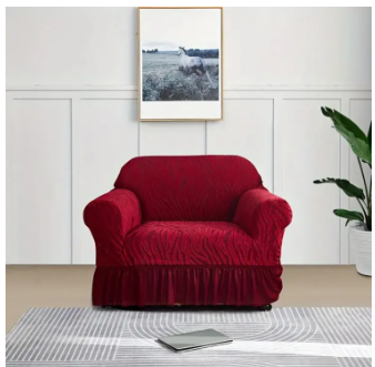 Velvet Stuff Zebra Style Sofa Cover-Maroon