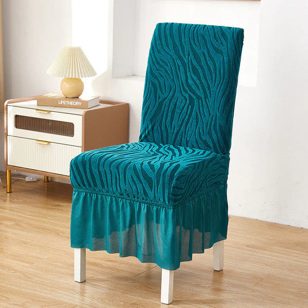 Premium Zebra Velvet Chair Cover-Zinc