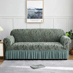 Velvet Stuff Zebra Style Sofa Cover-Green