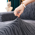 Velvet Stuff Zebra Style Sofa Cover-Grey
