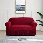 Velvet Stuff Zebra Style Sofa Cover-Maroon