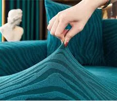 Velvet Stuff Zebra Style Sofa Cover-Zinc